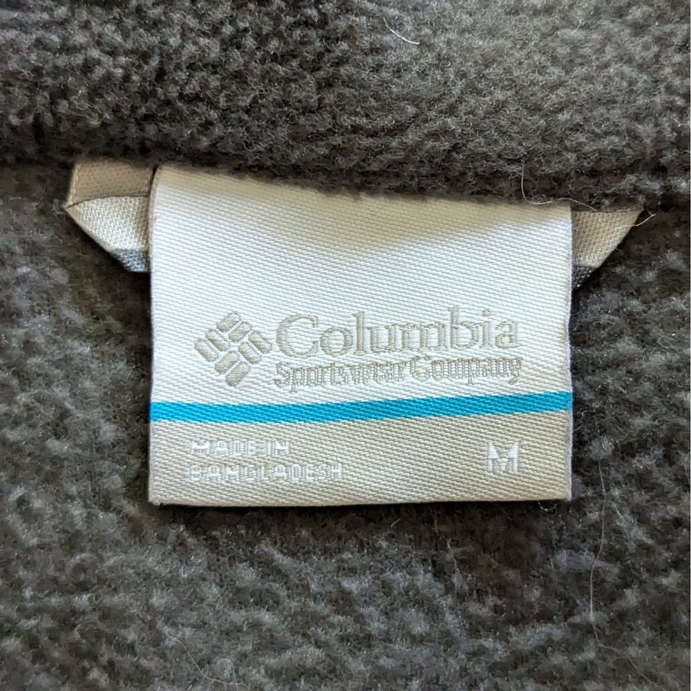Columbia Mens M Fleece Jacket Full Zip Colorblock Grey Yellow - Picture 3 of 5